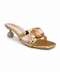 Sandalique SM1006 Rose Gold Statement Crystal Accent Heels