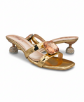 Sandalique SM1006 Rose Gold Statement Crystal Accent Heels