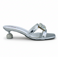 Sandalique SM1006 Silver Statement Crystal Accent Heels