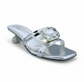 Sandalique SM1006 Silver Statement Crystal Accent Heels