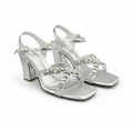 Sandalique HH10017 Silver1 Shimmer Blossom Party Heels
