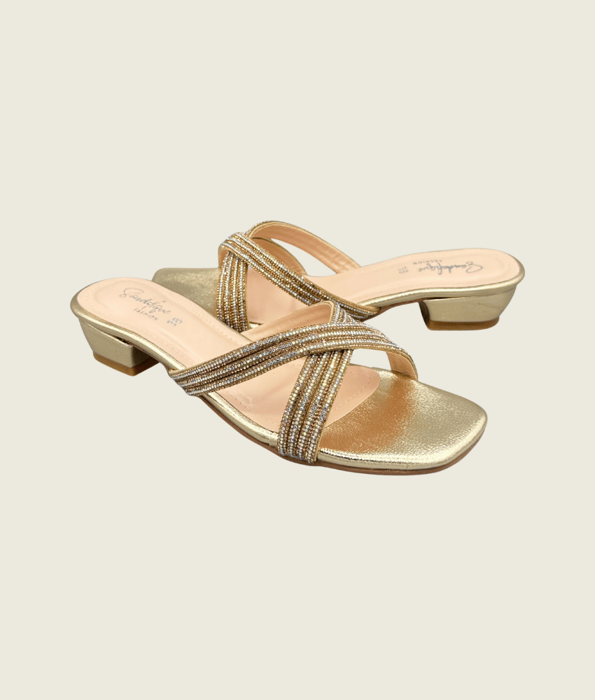 ShimmerCross Mid-Heel Sandals - SM10039