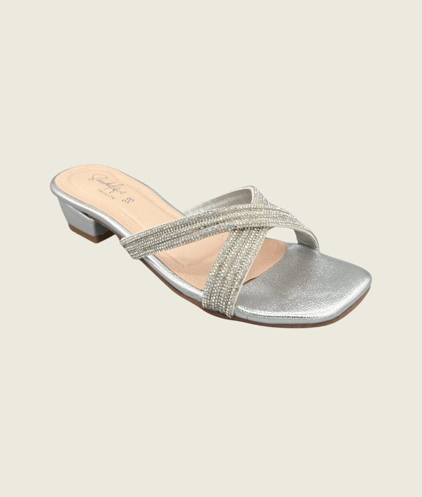 ShimmerCross Mid-Heel Sandals - SM10039