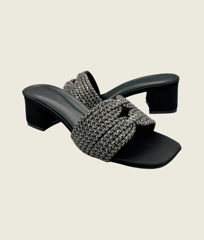 Twist-Glow Rhinestone Block-Heel - MH1002