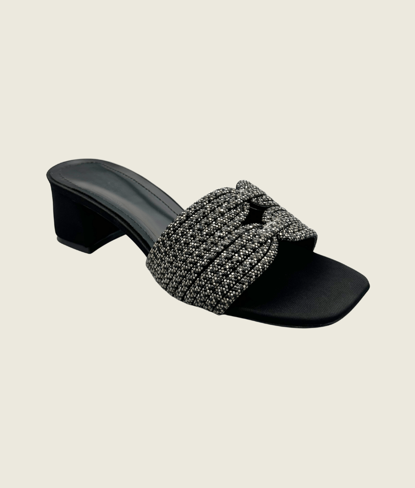 Twist-Glow Rhinestone Block-Heel - MH1002