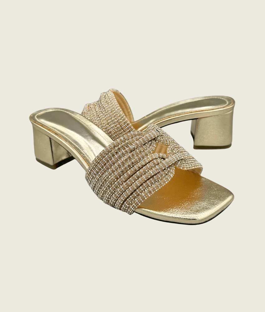 Twist-Glow Rhinestone Block-Heel - MH1002