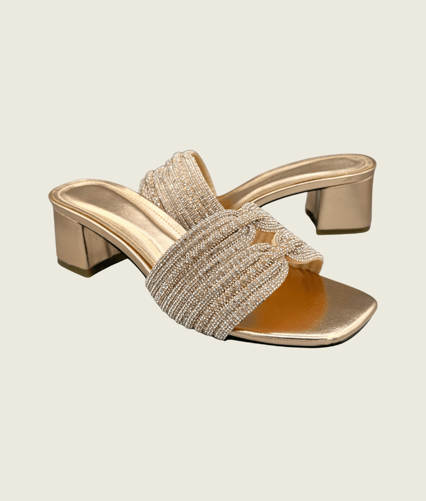 Twist-Glow Rhinestone Block-Heel - MH1002