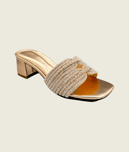 Twist-Glow Rhinestone Block-Heel - MH1002