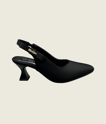 Velour Bow Slingback Kitten Heels - HH1001