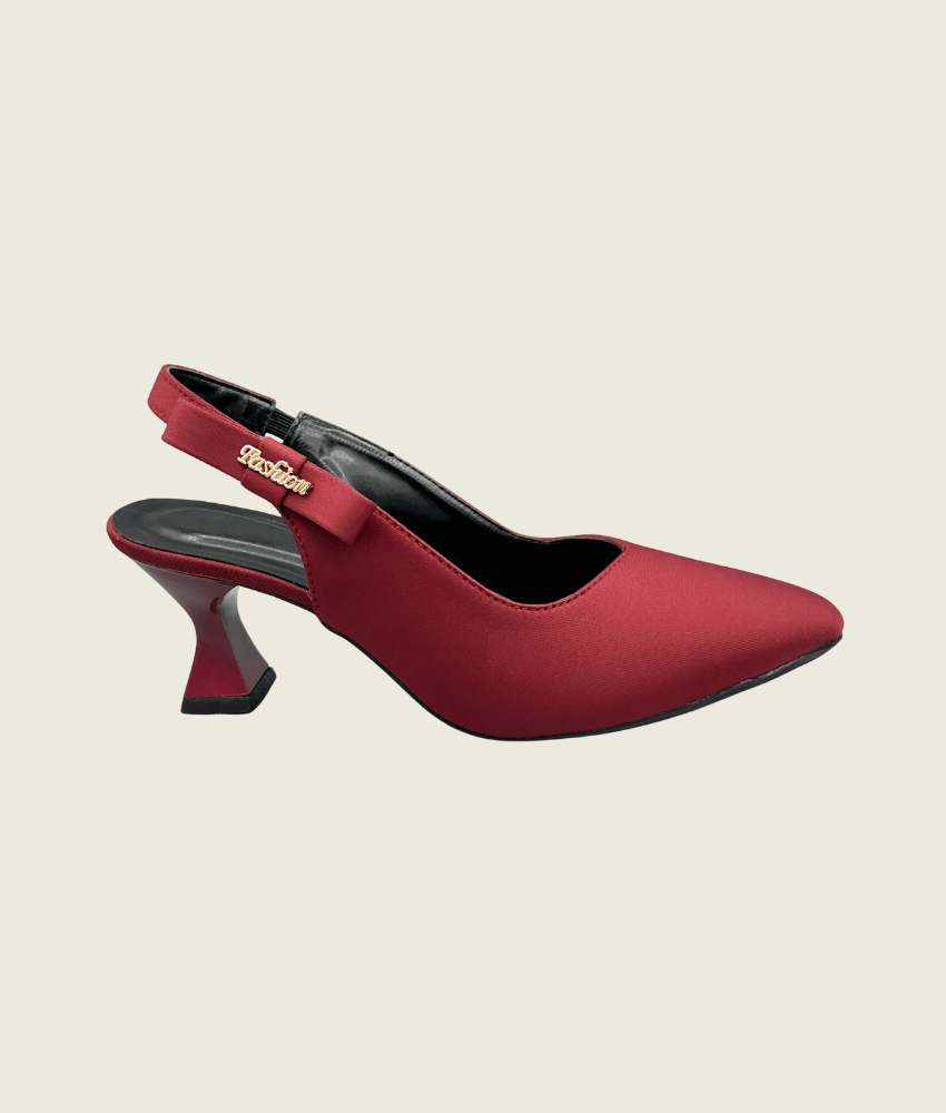 Velour Bow Slingback Kitten Heels - HH1001