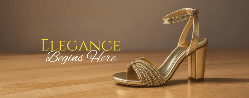 Sandalique gold block heel ankle strap sandal
