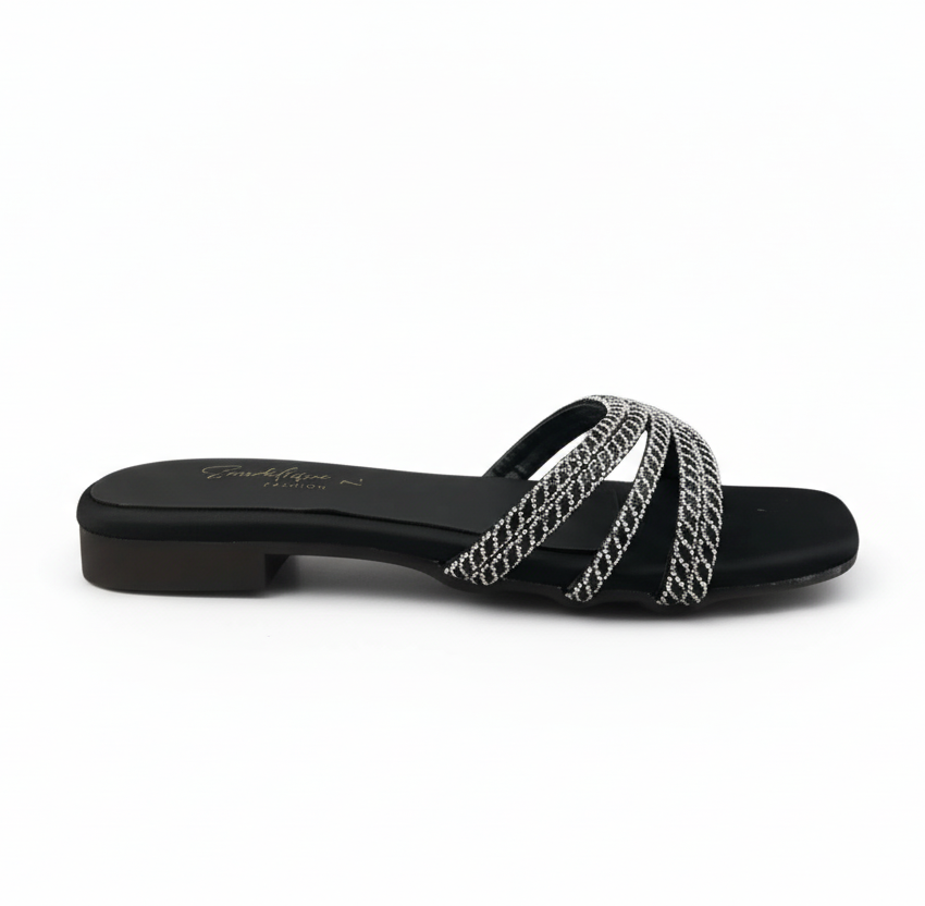 sandalique FT10019BL Five stripes flats.png