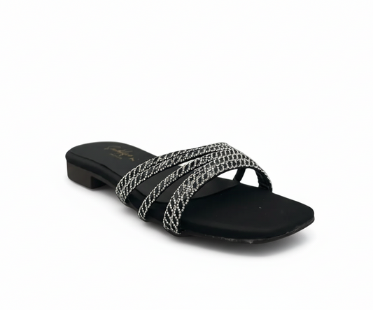 sandalique FT10019BL Five stripes flats.png
