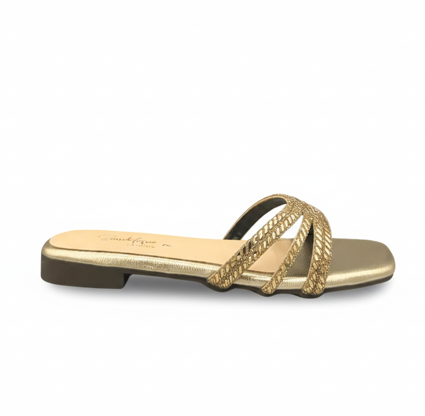 sandalique FT10019BL Five stripes flats.png