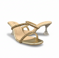 sandalique HH10024 Gold 1 Dual Straps Heels