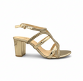 sandalique HH10027 Gold 2 Bridal Block Heel Sandals