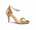 sandalique HH10028GD Chained Buckle Stiletto Heels