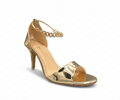 sandalique HH10028GD Chained Buckle Stiletto Heels