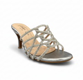 sandalique HH10040 Silver Crystal Strappy Heels